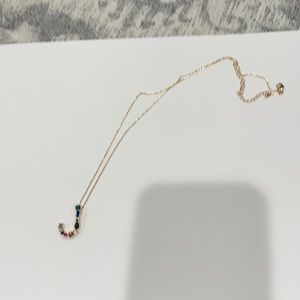 Multicolored J necklace